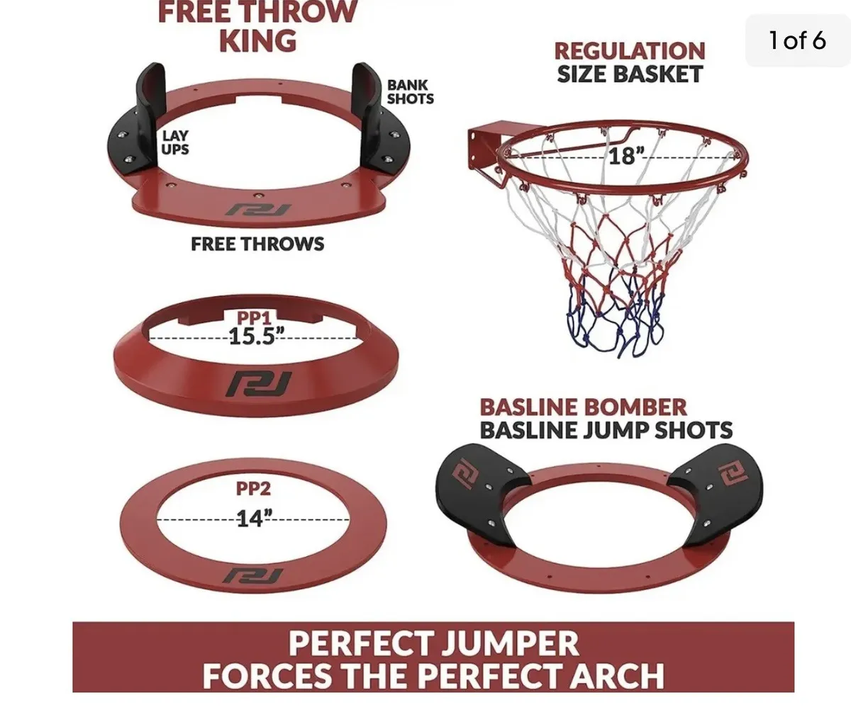 Basketball Training Equipment – PJ Perfect Jumper System with 4 Hoop Attachments